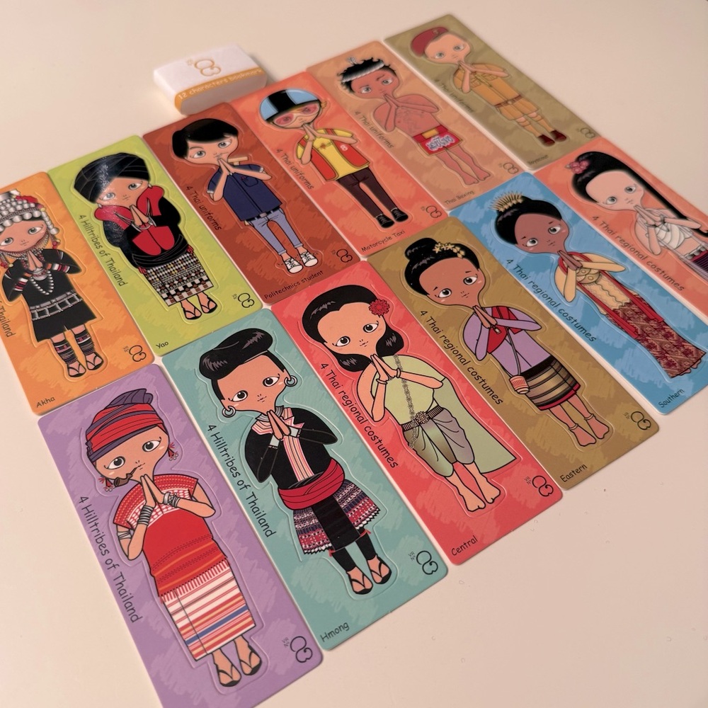Thai Character Bookmarks Featuring 12 Characters- New